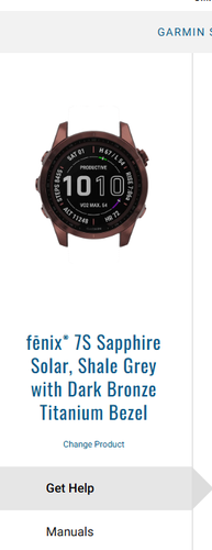 Garmin Fenix 7S Sapphire Solar Dark Bronze Titanium LIKE NEW OEM Black Band Box