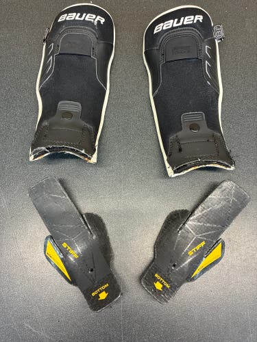 Bauer ice hockey skate tounges pair size 8.5 EE thick white/black STIFF 3Flex