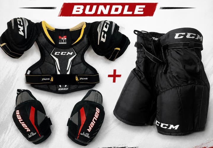 Youth Hockey Starter Bundle - hockey pants, shoulder pads, elbow pads