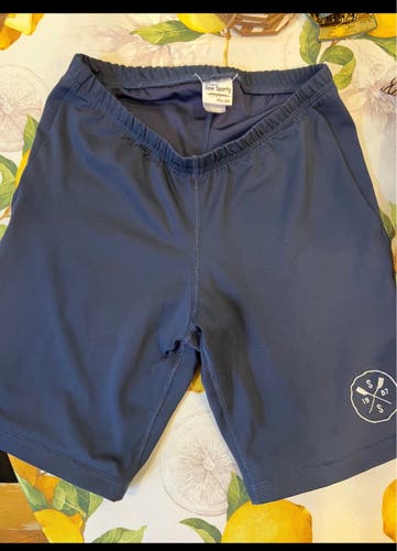 Navy blue men’s medium Sew Sporty crew short with logo  one available