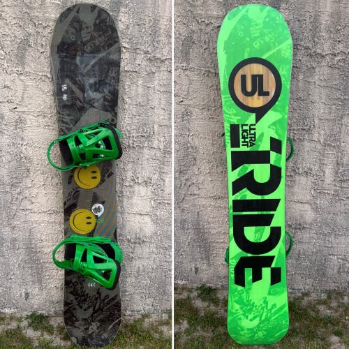 161cm Ride HighLife UltraLight Snowboard with Burton Mission Bindings and Volcom Jacket