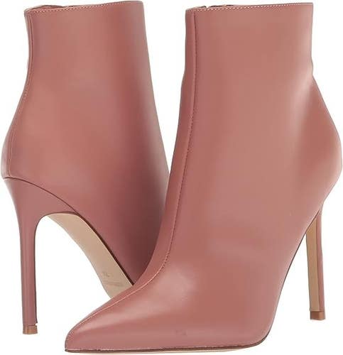 Nine West Farrah Boots Women's 6 Light Rust Leather Stiletto Heel Bootie LION718