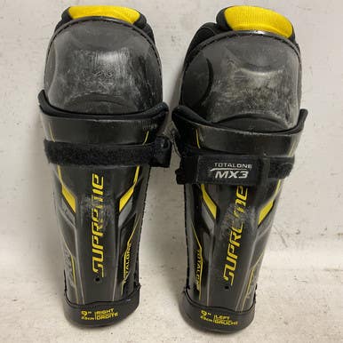Used Bauer SUPREME MX3 Youth Shin Guards Black And Yellow 9" 11855-S000204240