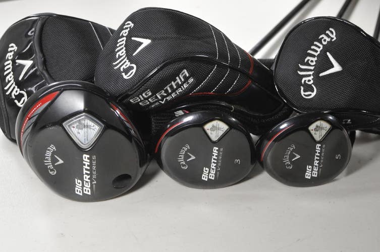LEFT Callaway Big Bertha V Series 2014 13.5* Driver, 3 and 5 Woods Set #218451