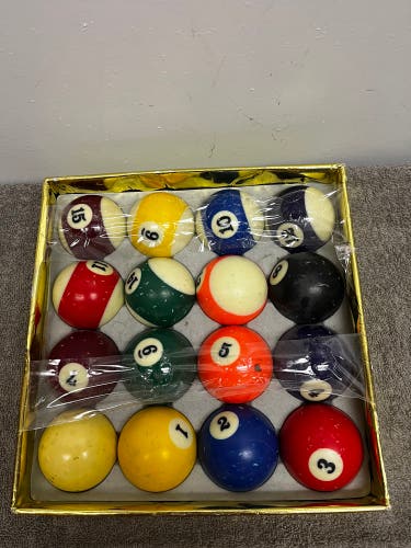 Full set of Billiards Pool Balls Traditional Solids & Stripes Cue Ball Included