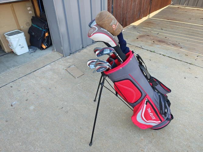 Top Flite Stainless 11 Piece Regular Flex Golf Set Stand Bag Taylormade Driver