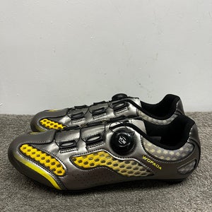 Wofada Unisex Cycling Shoes Men's U.S. 7-7.5 Women’s Sz 8.5-9 Gray Yellow NEW