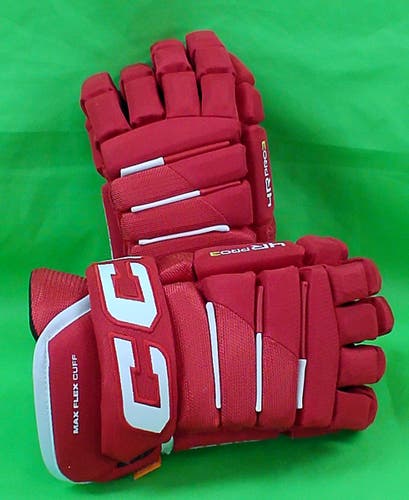 CCM Tacks 4 Roll Pro 3 Gloves 13" Red/Red (New)