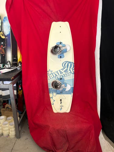 Wakeboard: Ronix Trinity women's wakeboard, light blue and matching Luxe bindings.sz: W9-11.5