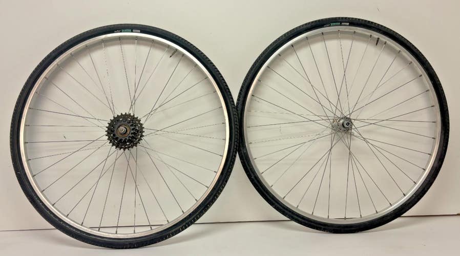 Vintage Araya 5-Speed 36-Spoke Silver Aluminum 700C Wheelset Suntour Hubs Serfas