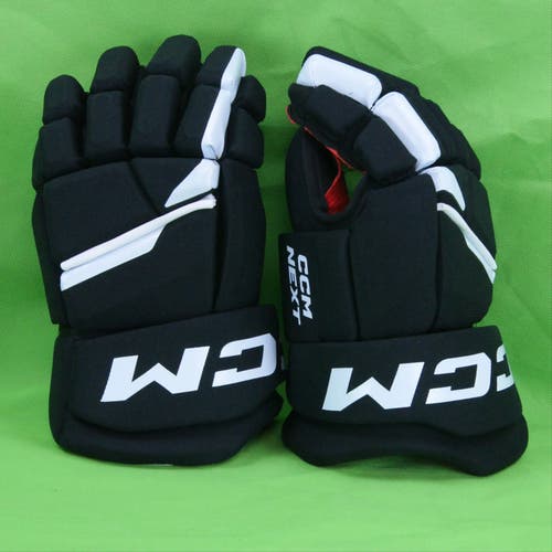 New CCM Next Gloves 12" Junior Black/White