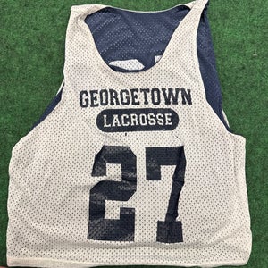 Blue Georgetown Lacrosse Practice Pinnie #27 (Used) Medium