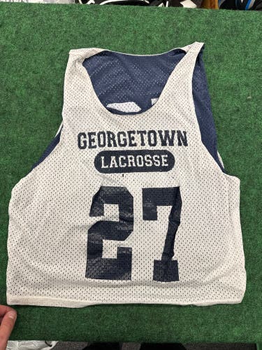Blue Georgetown Lacrosse Practice Pinnie #27 (Used) Medium