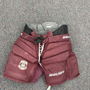 Boston Junior Eagles Maroon Bauer Elite Hockey Goalie Pants (Used) | Senior Medium