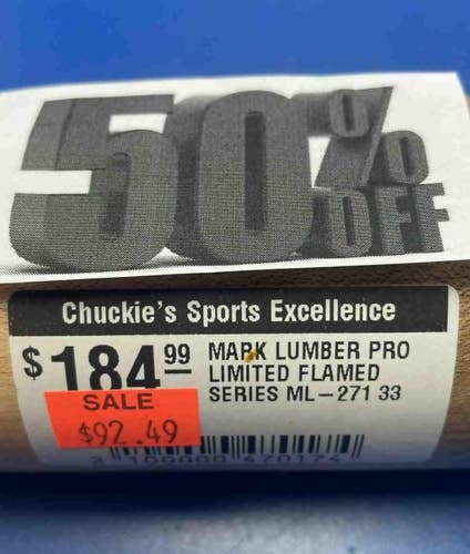 NEW! Mark Lumber ML-271 Pro Limited Hard Maple Wood Baseball Bat - 33"