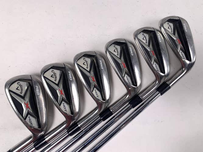 Callaway X Hot Pro 2013 Iron Set 5-PW Rifle Project X 95 6.0 Stiff Steel Mens RH