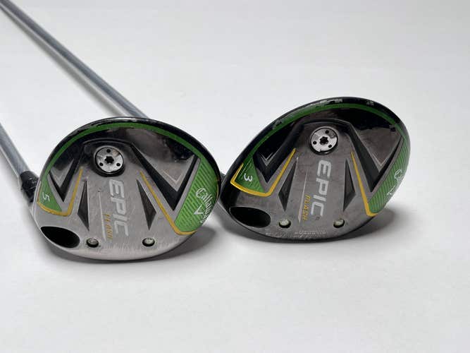 Callaway EPIC Flash 3 & 5 Fairway Wood Set 15* 18* EvenFlow 4.0 45g Ladies  RH