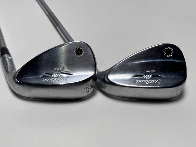 Titleist Vokey SM7 Tour Chrome Wedge Set 52* 12 56* 8 Wedge Steel Mens RH