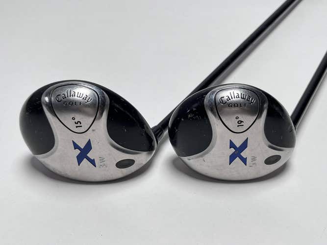 LEFTY Callaway X 3 & 5 Fairway Wood Set 15* 18* 60g Regular Graphite Mens LH