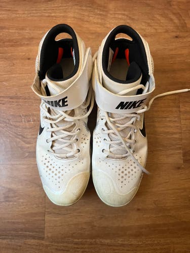White Men's Size M 11.5 (W 12.5) Nike Nike alpha huarache elite 3 High Top Metal (Used)