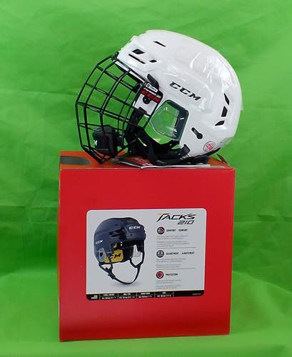 Large CCM Tacks 210 Helmet Combo (New) White