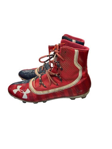 Used Under Armour Adult FB Cleats Red Senior 12 11859-S000031106