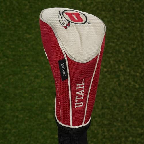 Team Effort University Of Utah Utes Driver Headcover Sock Red / White / Black