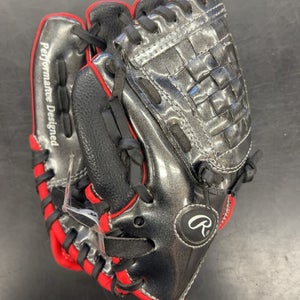 Rawlings PL90MB 9" Baseball Glove Black/Silver/Red Good Condition