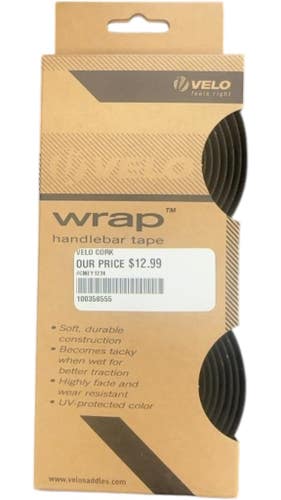 Velo Handlebar Tape Wrap Cork Black New