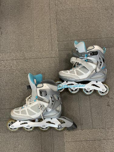 Used Rollerblade SG5 Senior Rec Fitness Skates White Senior 9 11614-S000237173