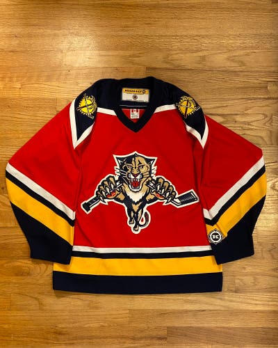 Vintage Florida Panthers “broken stick” red alternate hockey  jersey