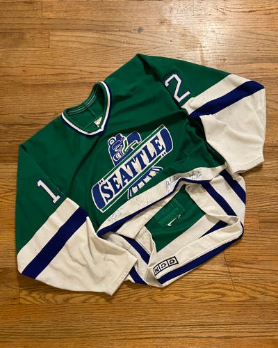 Game Worn Seattle Thunderbirds Ed Patterson Small Block CCM Hockey Jersey