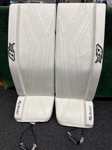 White Senior Brian's Iconik X Goalie Leg Pads (New) | 34"+1"