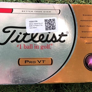 White Titleist Pro V1 Balls 12 Pack (1 Dozen) (New)