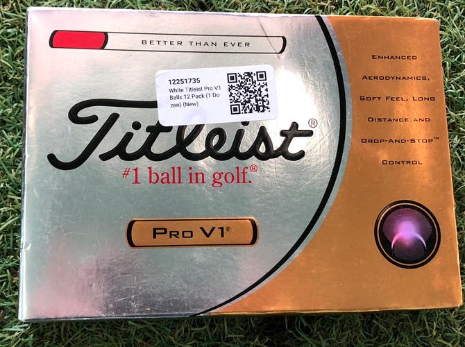 White Titleist Pro V1 Balls 12 Pack (1 Dozen) (New)