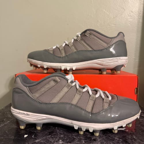 Black Men's Size M 12 Air Jordan 11 Bred Lunarlon Cleats (Used)