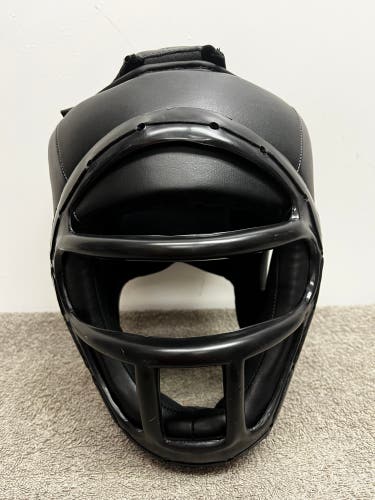 Vinyl Headgear w/Facemask Cage for Fighting Sparring Boxing MMA Black