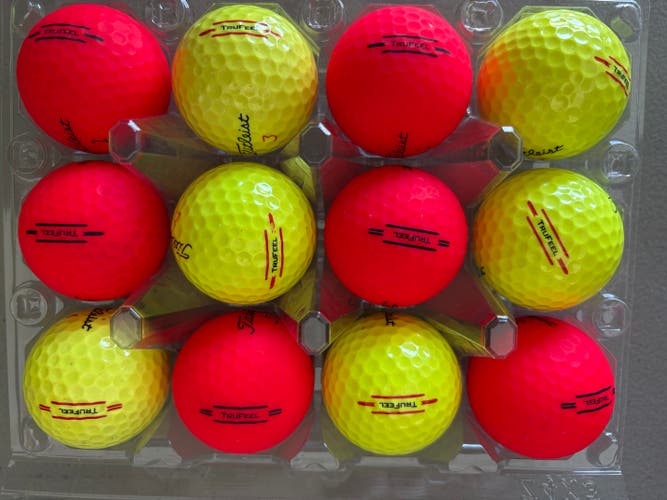 TITLEIST TRUFEEL RED-YELLOW AAAAA (5A) golf balls - 24 Pack - FREE SHIPPING