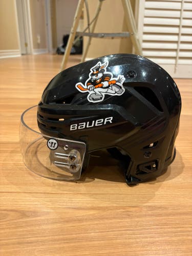 NAHL Danbury Hattricks Small Bauer Re-Akt 85 Helmet Pro Stock (New) With Visor