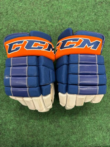 Blue & Orange Senior CCM HG4RPro Gloves 14" Pro Stock (Used)