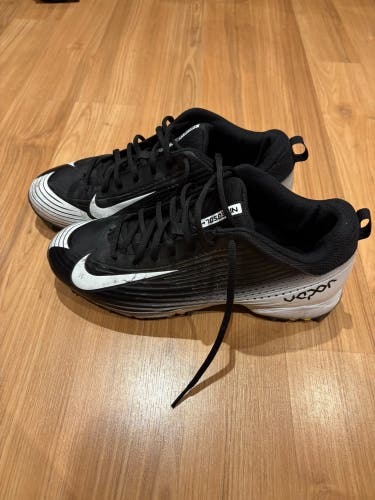 Black Men's Size M 9.5 (W 10.5) Adult Nike vapor Low Top Molded Cleats (Used)