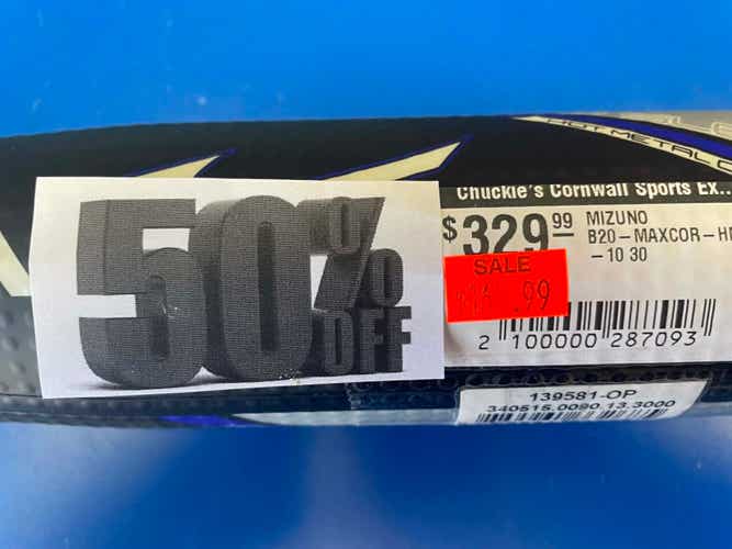 NEW! Mizuno MAXCOR B20 Alloy BBCOR Certified Bat (-3) 20 oz 30"