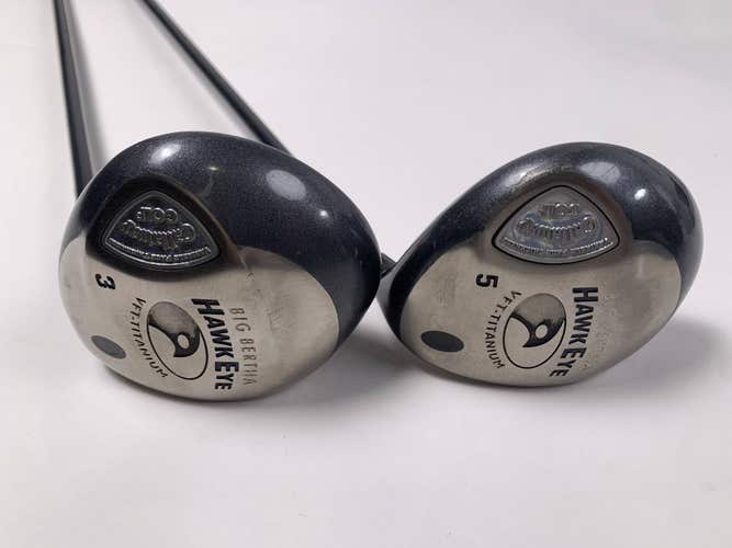 Callaway Hawkeye VFT 3 & 5 Fairway Wood Set 15* 18* System 60 Firm Mens RH