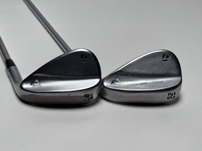TaylorMade Milled Grind 3 Raw Chrome Wedge Set 52* 9 | 58* 11 Hi Rev 2.0 115g RH