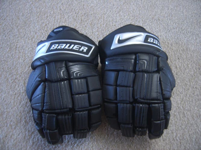 Great Condition Nike-Bauer Vapor XXXX Senior Hockey Gloves Black/Silver sz 13"