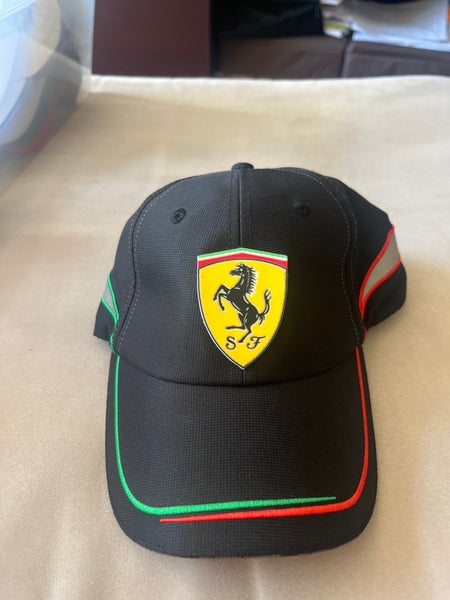 Ferrari Black Adult Unisex One Size Fits All Hat (New)