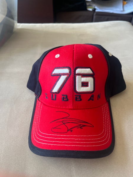 PK Subban Autographed Hat Red Adult Unisex One Size Fits All Hat (Used)