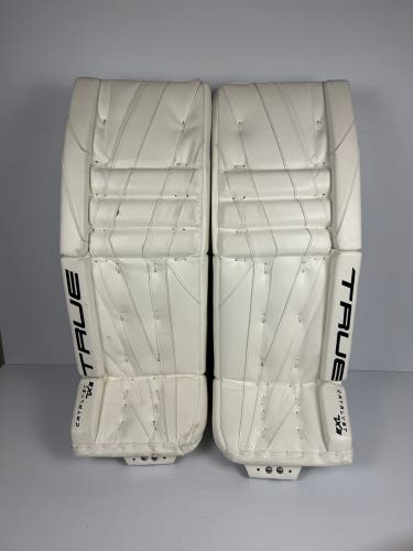 New 30" + 2" Intermediate True Catalyst 7X3 Goalie Leg Pads - White/White