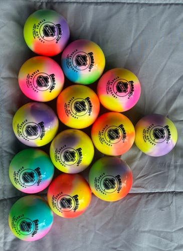 Franklin Sports NHL Street Hockey Balls - No Bounce Outdoor Street + Roller Hockey (Lot of 13)