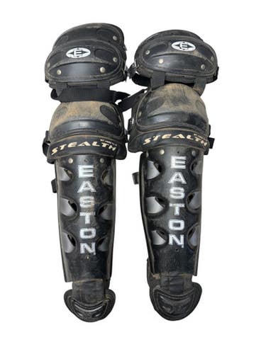 Used Easton STEALTH Catchers Leg Guards Black Intermed 11835-S000208604